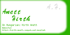 anett hirth business card